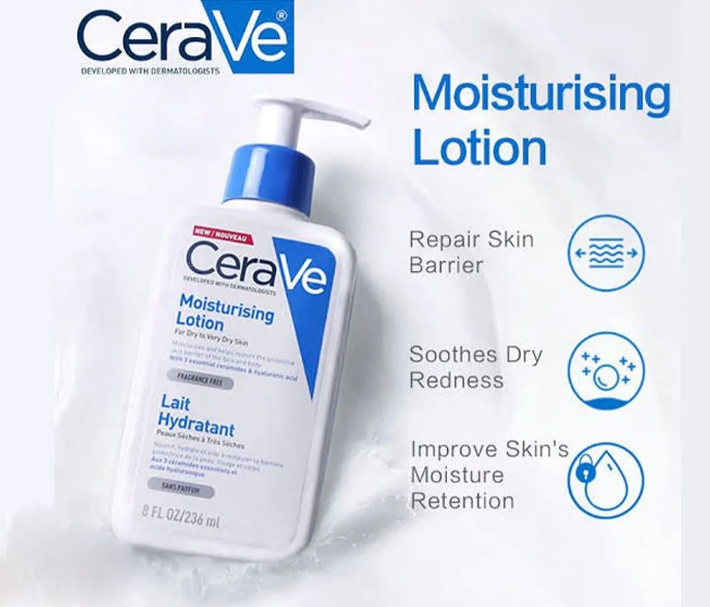 لوسیون سراوی صورت و بدن پوست خشک اصل | Moisturising Lotion 473/ 236ml