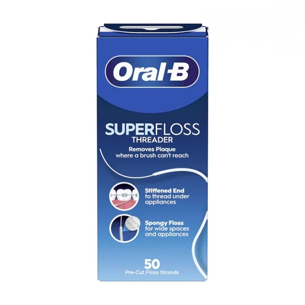 نخ دندان اورال بی موم دار مدل SUPER FLOSS بسته 50 عددی