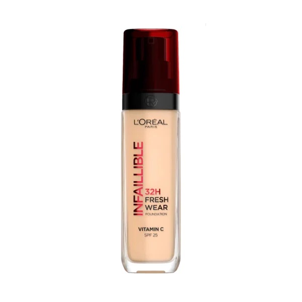 کرم پودر لورال اینفیلیبل FRESH WEAR 32H شماره 110 رنگ COOL ROSE