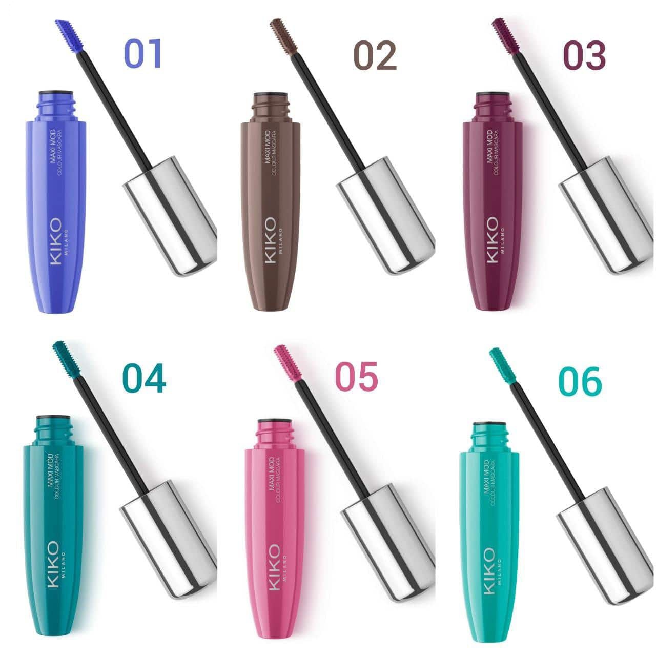 ریمل رنگی حجم دهنده ماکسی مود کیکو میلانو maxi mod colour mascara kiko Milano