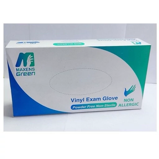 دستکش وینیل معاینه مکسنز گرین Maxens Green سایز مدیوم