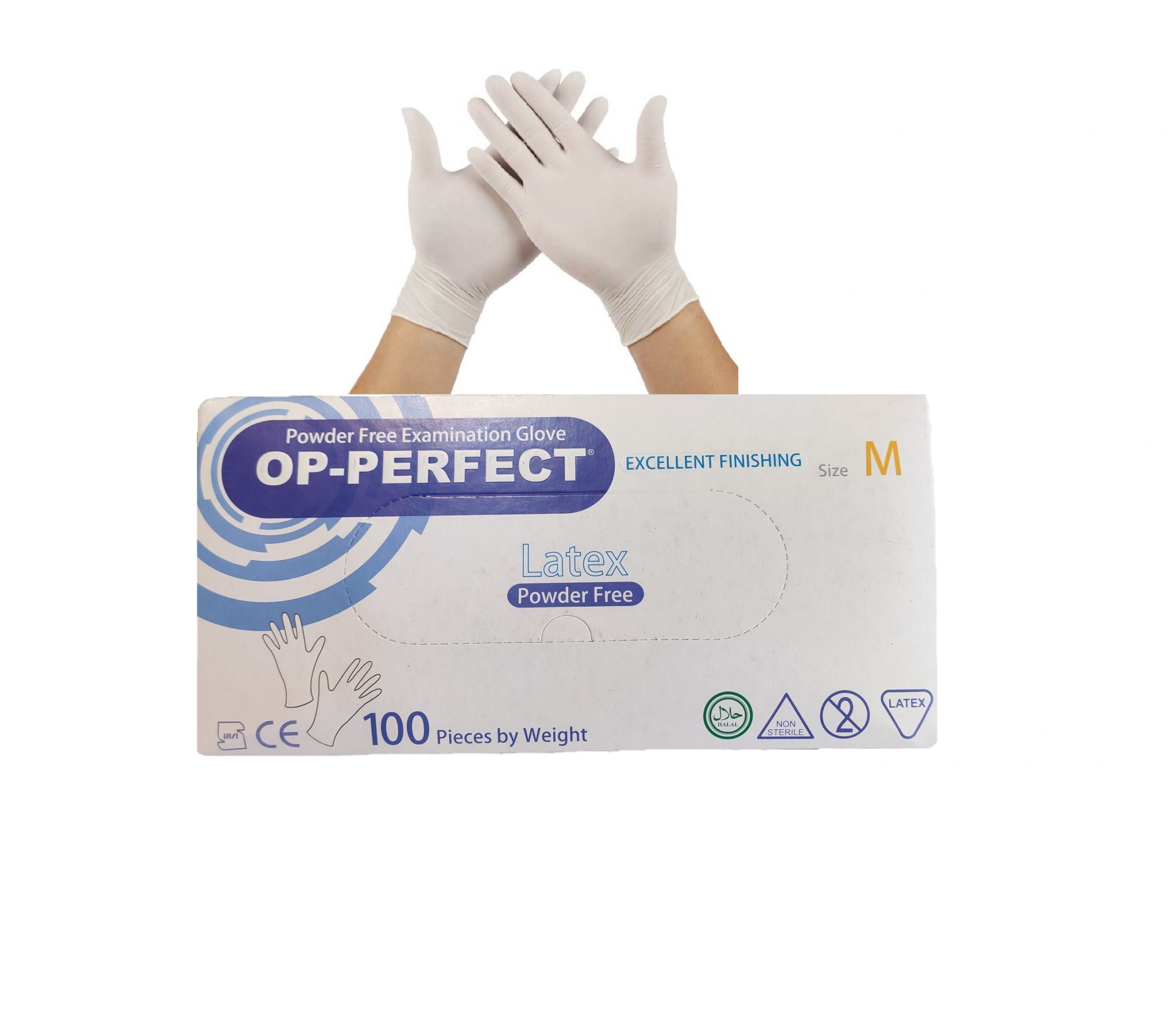 دستکش لاتکس بدون پودر حریر OP-Perfect هر سه سایز