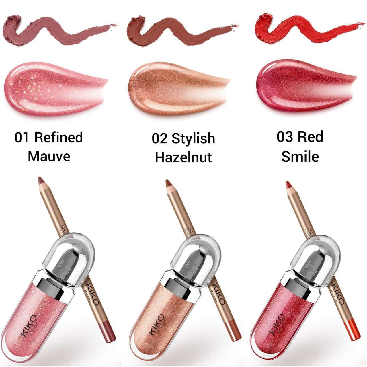 کیت لیپگلاس سه بعدی و مداد لب ست کیکو میلانو holiday wonderlights gloss me up lips gift set