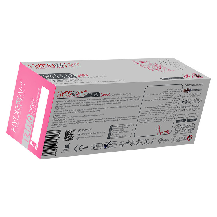 فیلر HYDROIAM FILLER Extra-DEEP 2ml دو سرنگ یک میل