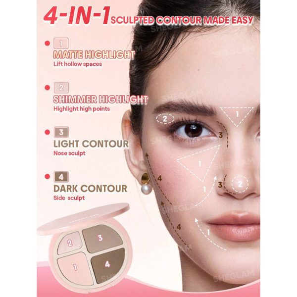 پالت هایلایتر و کانتور مدل Hypersculpt شیگلم Sheglam