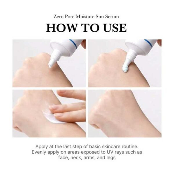 سرم ضد آفتاب کنترل منافذ مدی کیوب Medicube مدل Zero Pore Moisture Sun Serum حجم 50ml