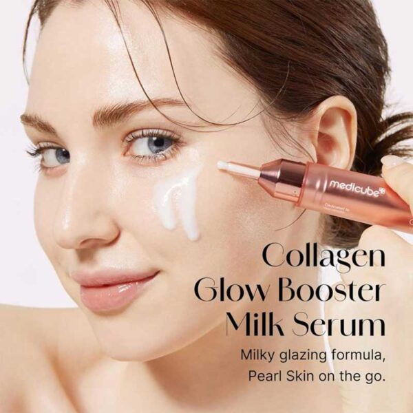 بوستر سرم درخشان کننده کلاژن مدی کیوب Medicube مدل Collagen Glow Booster Milk Serum حجم 15ml
