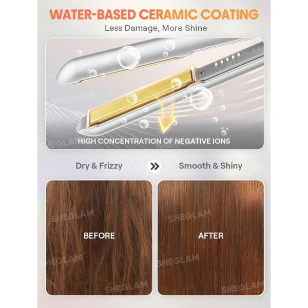 برس حرارتی سه کاره Sleek Chic Insta-Heat Straight Styler شیگلم Sheglam سایز 1/25MM