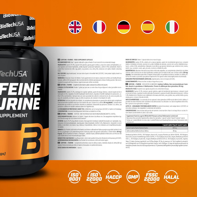کافئین تائورین بایوتک - 60 عددی CAFFEINE TAURINE BIOTECHUSA