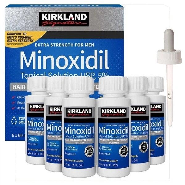 محلول 6 عددی ماینوکسیدیل 5 درصد مردانه کرکلند Kirkland Minoxidil 5% 6 60Ml