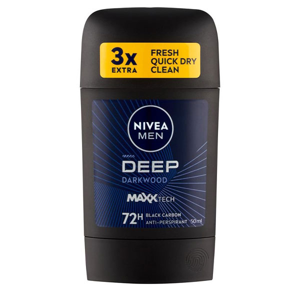 مام استیکی مردانه دیپ نیوا Nivea Deep Darkwood Maxx Tech Stick 50Ml