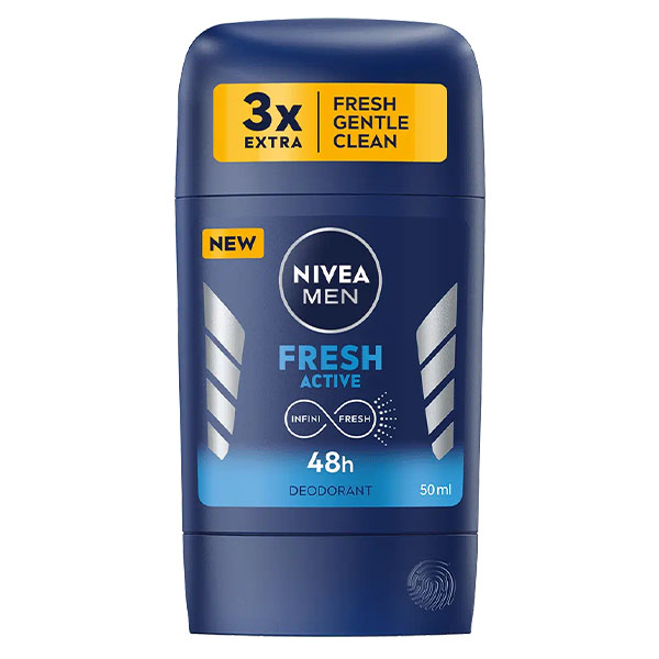 مام استیکی مردانه فرش اکتیو نیوا Nivea Fresh Active Stick Deodorant 50Ml
